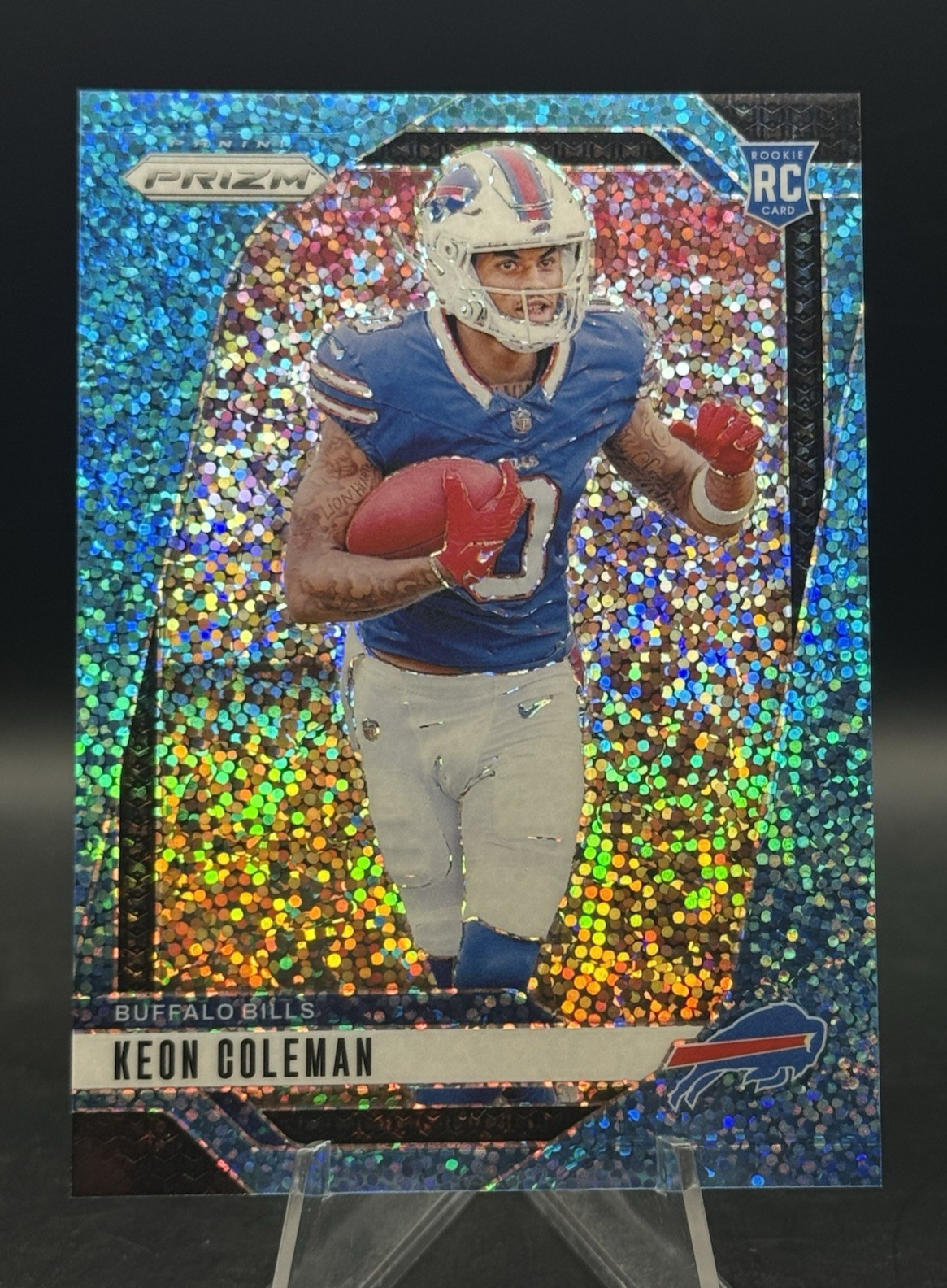 2024 Panini Prizm - Rookies Keon Coleman #362 Blue Sparkle Prizm /96 (RC)