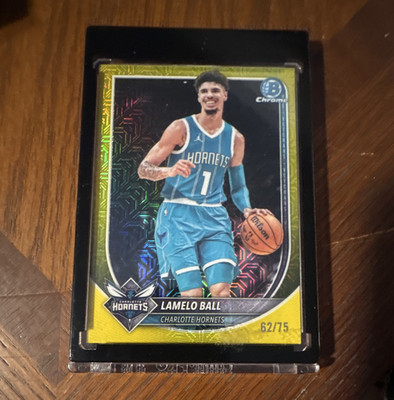 Topps 2025-26 Bowman Chrome LaMelo Ball Yellow #BCV-86 /75 Hornets