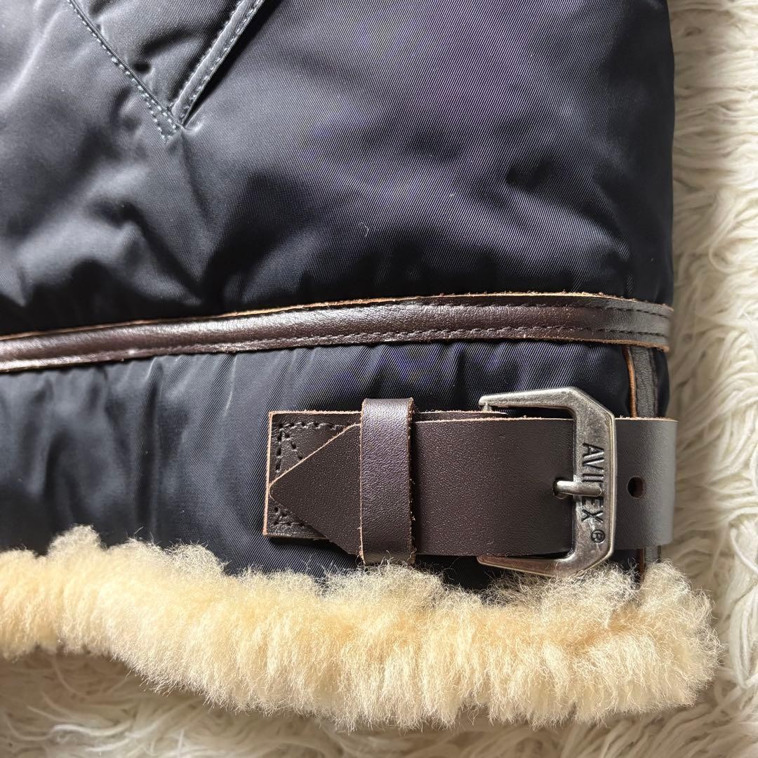 AVIREX B-3 Down Jacket Polyester Flight Jacket Bl… - image 4