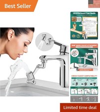 Patented 1080  Swivel Faucet Extender - Dual Spray Modes for Kitchen  Bath