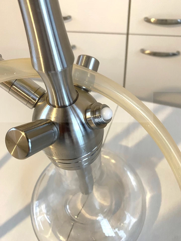 SET Amy Deluxe Edelstahl Shisha "Little Palm" hochwertige Wasserpfeife Hookah - Bild 4 von 4