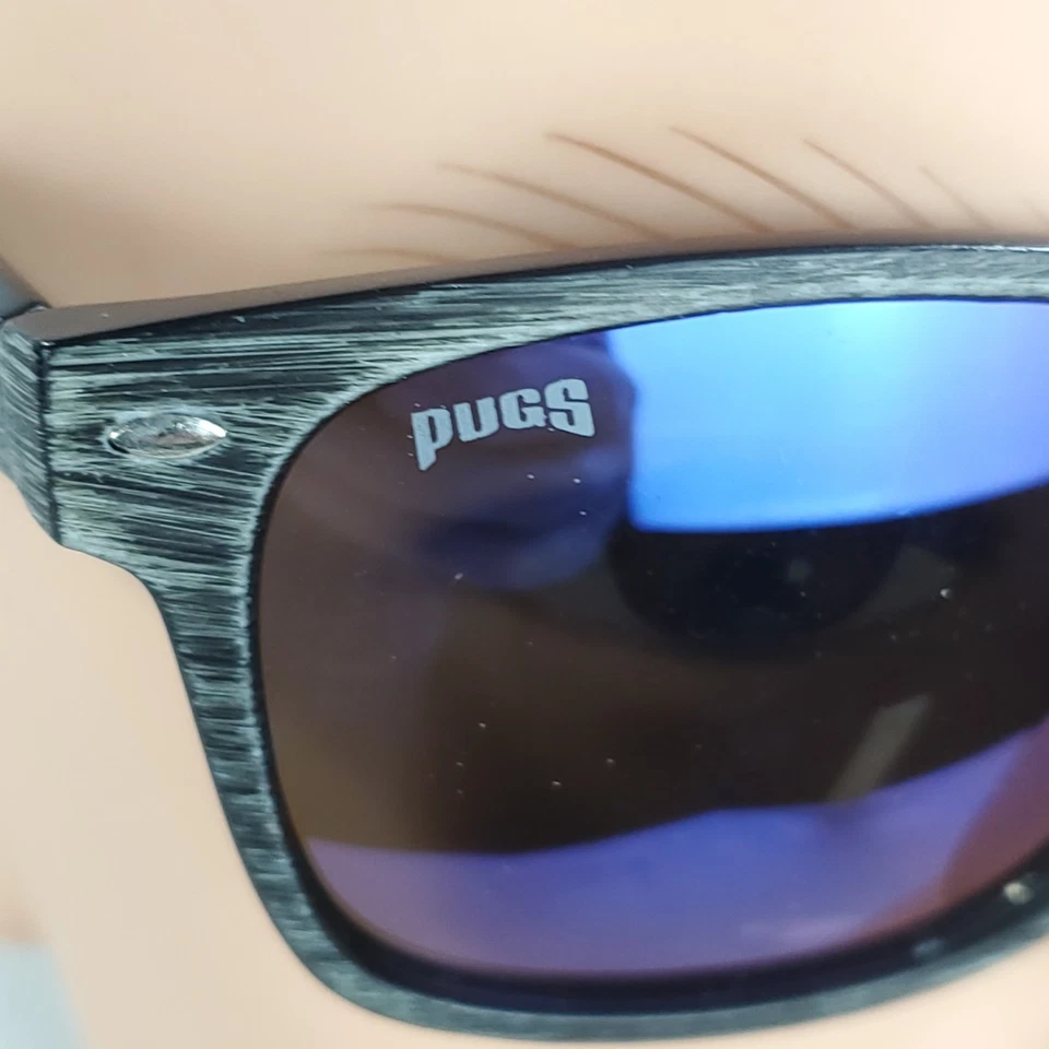 PUGS C6 Classic Black/Gray Woodgrain Sunglasses UV400 Unisex Fashion Eyewear - Image 4 of 4