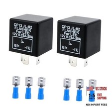 3-Pin 12V LED Turn Signal Flasher Relay 2 Pack with Pre-Installed CF13