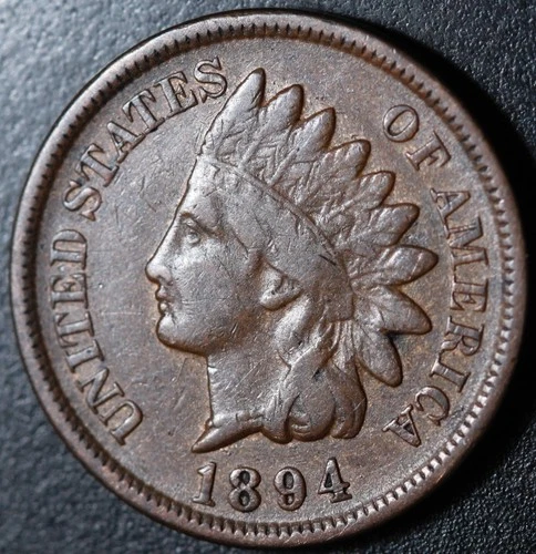 1894 INDIAN HEAD CENT - With LIBERTY- Near VF VERY FINE