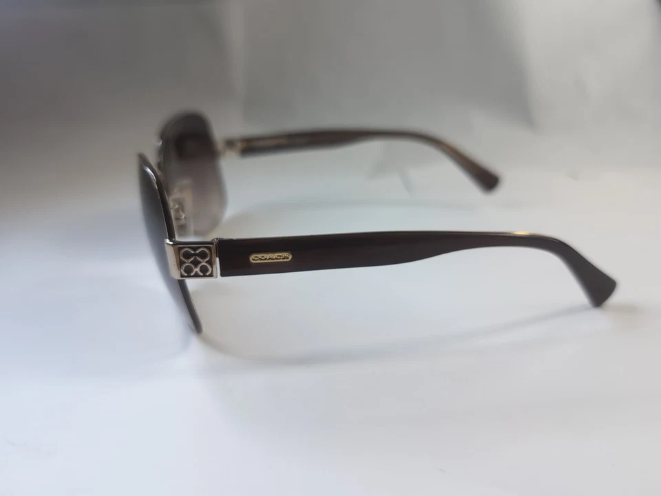 Gafas de sol Coach S1019 marco de metal marrón de gran tamaño 58-15 125 Foto 3 de 4