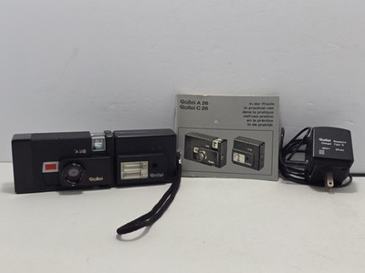 Rollei A 26 126 Film Camera w/ Sonnar 3.5/40 Lens, C 26 Flash, Manual & Charger
