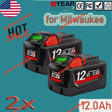 2Pack 18V 12.0Ah Battery for Milwaukee M18 48-11-1860 48-11-1850 48-11-1828 USA