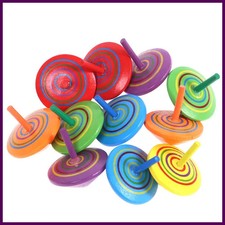 4Pcs Color Wooden Gyro Toy Treat Kids Birthday Guest Gifts Baby Shower Party