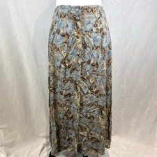 Vintage Sag Harbor beautiful mocha and blue tropical print maxi skirt medium