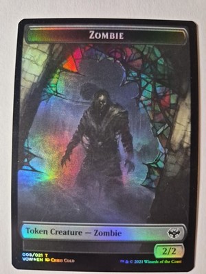 MTG Zombie (008) // Wolf (014) Double-Sided Token [VOW - 8 // 14] LP Foil