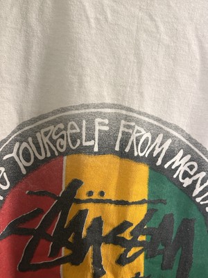 Vintage Original 90s Stussy White Tag Feelin Irie Rasta Lion