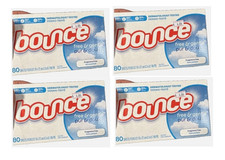 Bounce Free Gentle Fabric Softener Dryer Sheets Fragrance Free 80 Count 4Pk