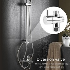 4-Way ABS Shower Diverter Valve 1 to 2 Outlet Water Splitter for Standard Setup