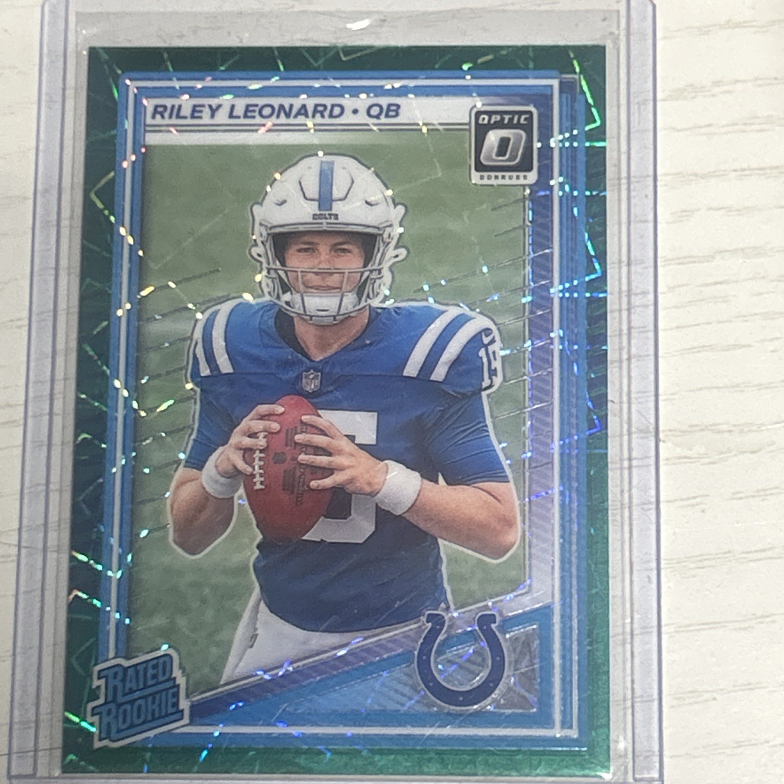 2025 Panini Donruss Optic - Rated Rookie Riley Leonard #255 Green Hyper Prizm...