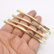 12PCS Gold Flat-Top Bobby Pins - 84x4mm Metal Hair Clips with Slide Grip