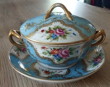 Ancienne Tasse À Bouillon Ancien Bol Bouillon Couvert Porcelaine Paris