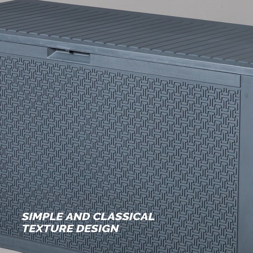 90gal Outdoor Garden Plastic Storage Deck Box Chest Tools Cushions Lockable Seat - Picture 5 of 8