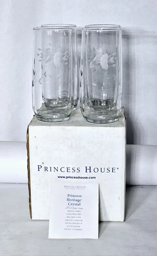 ***(Lot Of 4) Princess House "Heritage" 22 Ounce Tumbler 6 7/8" -Mint Condition