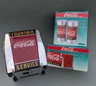 Vtg-Coca-Cola Napkin Dispenser,Sugar Caddy, & S&P Shakers -Diner Collection