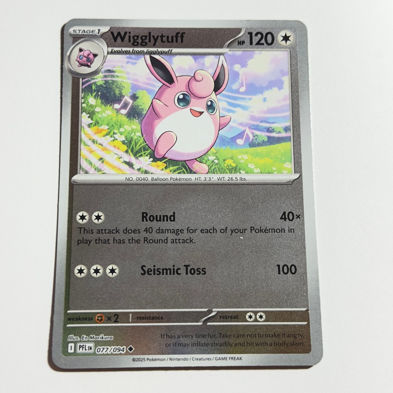 Wigglytuff - 077/094 Uncommon Reverse Holo Card Phantasmal Flames Pokemon TCG NM