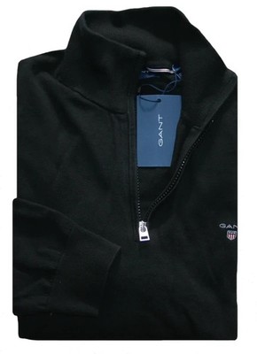 Gant Black Cotton Half Zip Jumper Size M / L / XL / XXL / 4XL