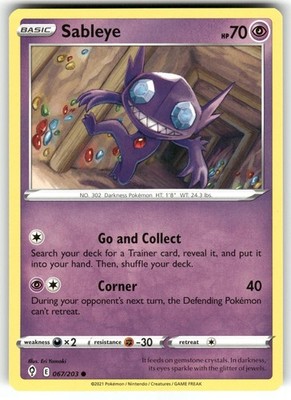 Sableye 067/203 Common Evolving Skies Pokemon Near Mint