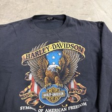Vintage 1991 Harley Davidson 3D Emblem Crewneck Sweatshirt Large ORIGINAL Rare