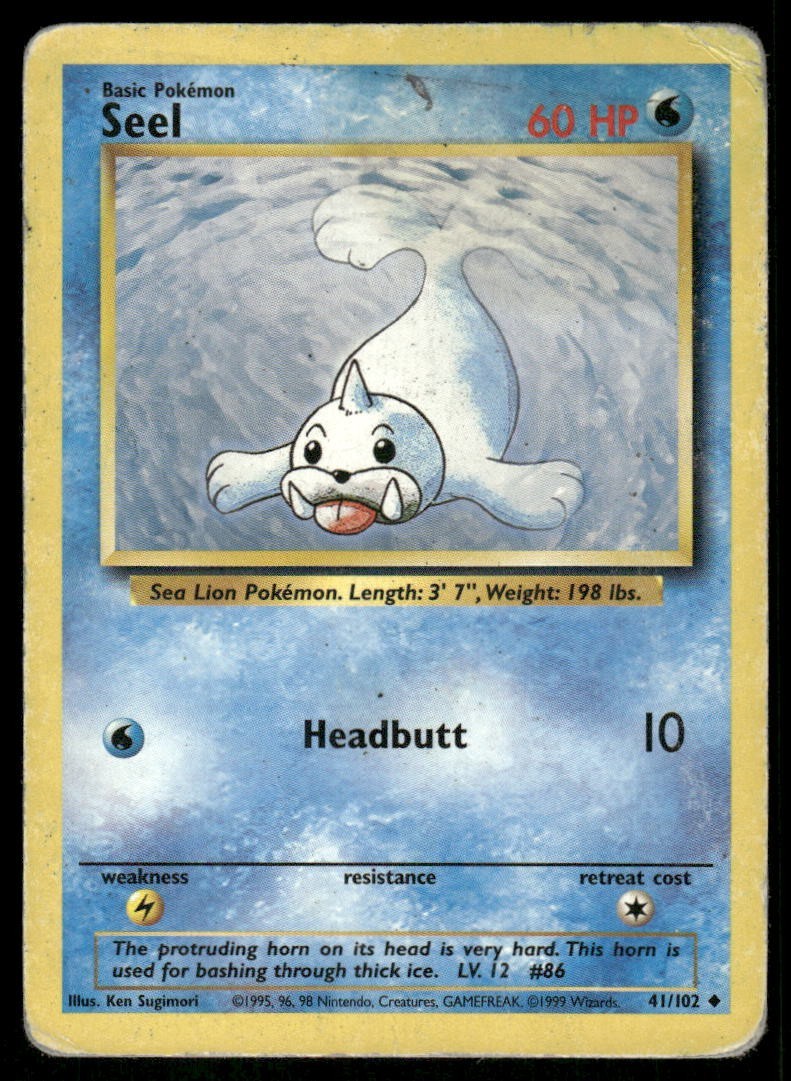 Seel 41/102 Base Set Pokemon TCG trading card