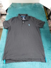 US Polo Assn Shirt Size Large Mens Black Polo Golf Slim Fit Cotton Preppy NWT