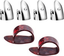 6Pcs Banjo Picks Set - Metal Finger Picks and Plastic Thumb Pick