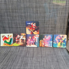 Coca-Cola Santa Christmas Coasters Set of 6, Cork Backing