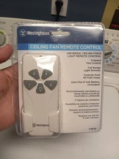 Westinghouse Ceiling Fan/Light Remote Control - 3 Speed Fan Control Item 77870