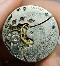 WALTHAM GRADE SEASIDE, 0s 15j POCKET WATCH MOVEMENT FOR REPAIR/Parts
