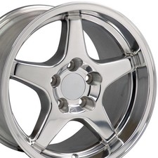 Polished 17 Inch Staggered 5036 Wheels Set 4 Fits C4 Corvette Camaro Firebird
