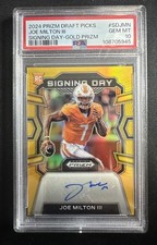 2024 Prizm Draft Picks Joe Milton III RC Signing Day GoldPrizm 7/10 PSA 10 POP 3