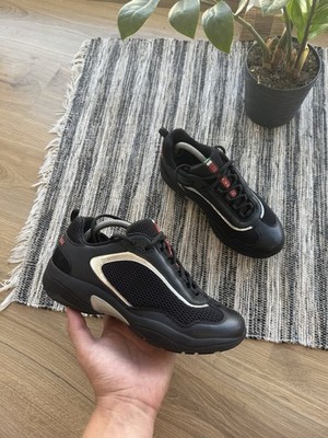 Prada Luna Rossa Avantgarde Americas Cup Black Sneakers Shoes Size Us  Woman 36