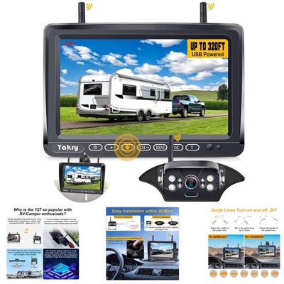 Multi-Functional Wireless Backup Camera with Recording for RV and Trailer Use
