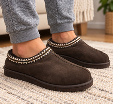 Kirkland Signature Sheepskin Suede Slippers Men 12 Women 13 Brown Unisex