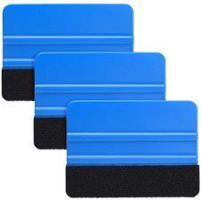 Durable Black Felt Edge Vinyl Squeegee Tool 3 Count Pack of 1 , Blue-1