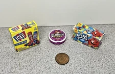 Lot of 3 Mini Brands-Kool-Aid Jammers Punch/Ice Breakers Sour/Icee Pops (10-2)