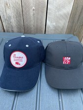 NEW Lot Of 2 Chick-fil-A Brand Hats  Logo, Gray  Navy Team Style Adjustable Cap