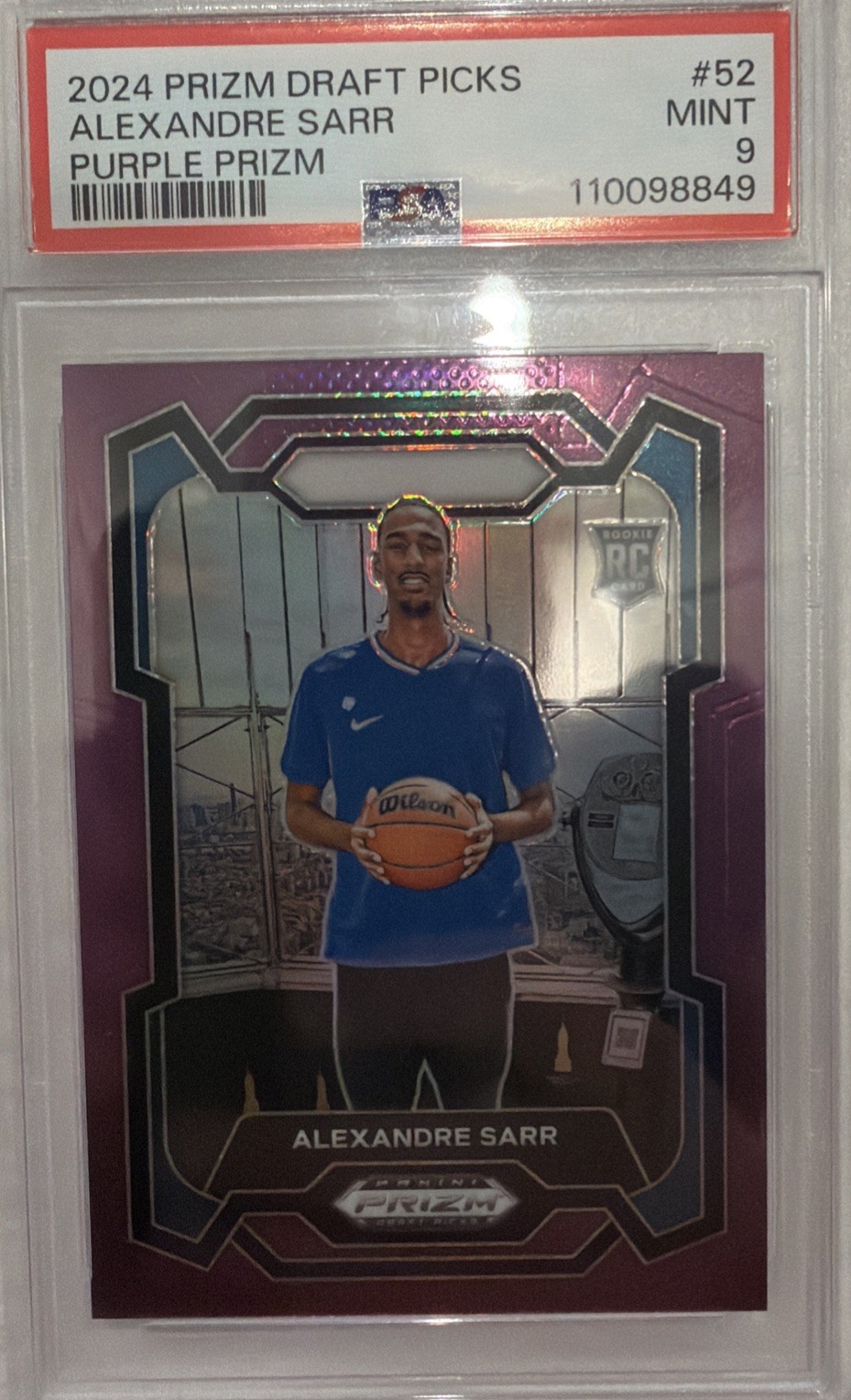2024-25 Panini Prizm Draft Picks - Alexandre Sarr #52 Purple Prizm /75 (RC)