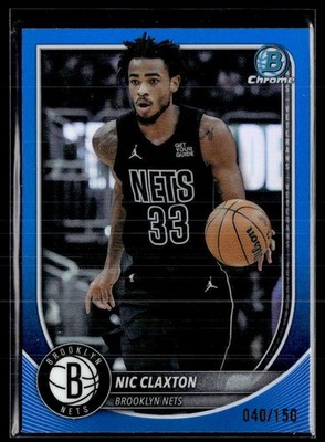 2024-25 Topps Bowman Chrome Basketball Blue #BCV-150 Nic Claxton /150
