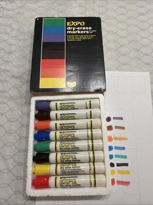 Vintage Complete SANFORD EXPO Dry Erase Markers 83078 8 Colors