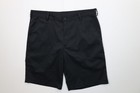 Nike Golf Mens 34 Distressed Tech Flat Front Golfing Chino Shorts Black Stretch