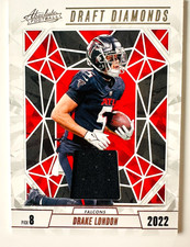 2024 Panini Absolute Drake London Jersey Card Draft Diamonds Falcons Rookie!. rookie card picture
