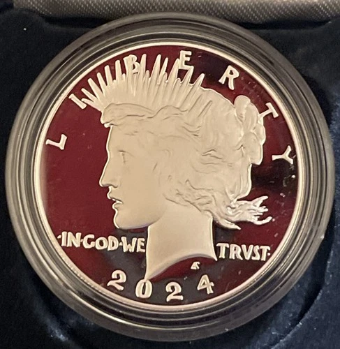 Proof 2024-S Peace Silver Dollar Uncirculated San Francisco Mint w/ Box & COA