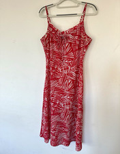 Kaleidoscope Red White Geometric Sweetheart Strappy A-Line Midi Dress UK 12