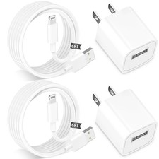MFi Certified 6FT USB to Lightning Quick Charge White iPhone Charging Cable 2