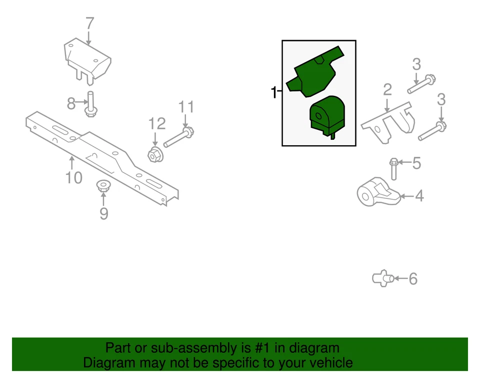 Genuíno Ford 2007-2014 Ford - Suporte para motor 9L3Z-6038-C - Imagem 2 de 3